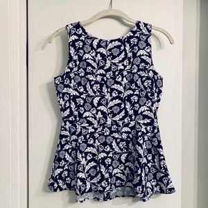 Banana Republic Navy Peplum Top